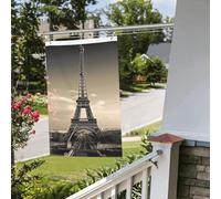 Bandiera della Torre di Parigi, 6 x 90 cm, per esterni, interni, primavera, estate, autunno, inverno, giardino, bandierine con occhiello, verticali su entrambi i lati, per decorazioni da cortile