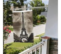 Bandiera della Torre Eiffel di Parigi, 0,6 x 90 cm, per esterni ed interni, primavera, estate, autunno, inverno, bandiere da giardino con occhiello verticale su entrambi i lati, bandiere per le