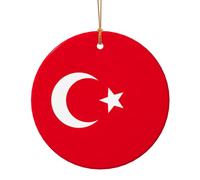 Bandiera della Turchia Stampa Ceramica Pendente Rotondo Per Gli Ornamenti Da Viaggio Per La Decorazione Domestica