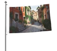 Bandiera della via d'Italia, 0,6 x 90,6 cm, stampa su entrambi i lati, bandiere da giardino, bandiera da cortile per esterni, bandiere per vacanze, banner regalo con occhielli, sfondo fotografico, per