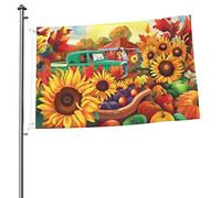 Bandiera della zucca del Ringraziamento 2x3 FT a doppia faccia all'esterno, grande decorazione esterna del cantiere della bandiera della casa dello stendardo
