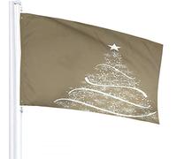 Bandiera dell'albero di vischio 4x6 FT Nastro floreale Stelle Buon Natale Felice anno n Bandiere per esterni Grandi striscioni per cortile di benvenuto Giardino per la casa Decorazione per prato