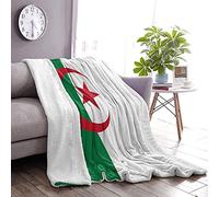 Bandiera dell'Algeria in pile caldo morbido copriletto antistatico spesso sfocato coperta da letto di lusso per divano, letto, divano ultra lussuoso caldo e accogliente per tutte le stagioni 50 "X40