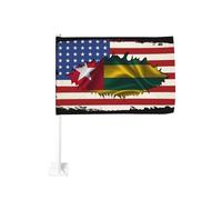 Bandiera dell'amicizia tra America, Togo e Togo, con clip per finestra, per auto, protezione solare, decorazione, 12x18 pollici, striscione bifacciale per camion