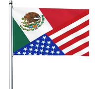 Bandiera dell'amicizia tra Stati Uniti e Messico, 4 bandiere da 4x6 piedi, per patio, prato e giardino, decorazione per esterni, colori vivaci e resistenti allo sbiadimento.