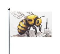 Bandiera dell'ape laboriosa 3x5 piedi Bandiere da esterno divertenti Banner per feste Bandiere da giardino stampate su entrambi i lati per la decorazione di casa, esterni e interni