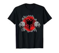 Bandiera dell'Aquila Albanese Albania Heritage Roots Albanese Maglietta