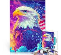 Bandiera dell'aquila americana Puzzle da 1000 pezzi per adulti Vacanza a casa: uccidere il tempo è ideale come regalo per tutta la famiglia 38x26cm