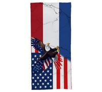 Bandiera dell'aquila calva della Repubblica Dominicana, Paesi Bassi, America, Asciugamano da bagno morbido, assorbente, con dorso in cotone, 31,5"x63" che avvolge il tuo corpo