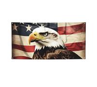 Bandiera dell'aquila calva Veterani Sfondo Banner per feste Bandiera esterna Portico Segno Decorazioni Patriottico Appeso Doppio Lato Stampato Banner per feste di compleanno Forniture Sfondo Banner di