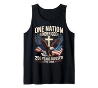 Bandiera dell'aquila One Nation Under God 250 Years Blessed 1776-2026" Canotta