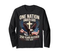 Bandiera dell'aquila One Nation Under God 250 Years Blessed 1776-2026" Maglia a Manica