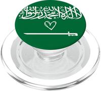 Bandiera dell'Arabia Saudita Cuore Saudita Giornata nazionale del patrimonio orgoglioso PopSockets PopGrip per MagSafe