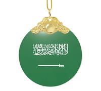 Bandiera Dell'Arabia Saudita Stampa Decorazioni Ornamento Per Albero Di Natale, Gancio In Metallo Di Natale Appeso Pendente Per La Decorazione Di Vacanza