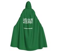 Bandiera dell'Arabia Saudita Stampa Halloween Mantello Con Cappuccio Unisex Adulto Mantello Per Carnevale Cosplay Festival Feste