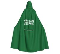 Bandiera dell'Arabia Saudita Stampa Unisex Adulto Mantello Con Cappuccio Caldo Mantello Costume Halloween Cosplay Carnevale Tema