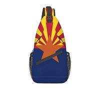 Bandiera dell'Arizona borsa a tracolla vintage con fiori rosa, borsa a tracolla per uomo e donna, utilizzata per il tempo libero e i viaggi