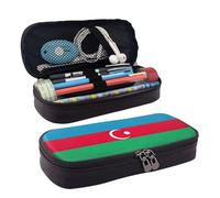Bandiera dell'Azerbaigian Astuccio in Pelle Cancelleria Portatile Multifunzionale Sacchetto di Immagazzinaggio Forniture Accademia