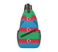 Bandiera dell'Azerbaigian È una borsa a tracolla casual da uomo con elevata capacità di archiviazione e una tasca applicata su ogni lato.