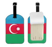Bandiera dell'Azerbaigian Stampa Bagagli Borse Da Viaggio Tag Bagagli Tag Titolare Nome Etichette Set per Uomo Donna