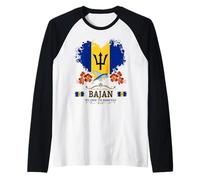 Bandiera delle Barbados, idea per donne e radici di Bajan Maglia con Maniche Raglan