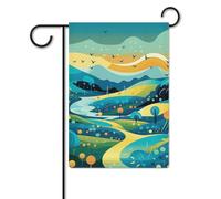 Bandiera delle colline dei cartoni animati 30,5 x 45,7 cm, in poliestere, double face, bandiere da giardino, benvenuto, bandiere, decorazione per esterni, per cortile, portico, prato