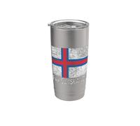 BANDIERA DELLE ISOLE FAROE DANIMARCA Bicchiere termico in acciaio inox doppia parete
