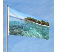 Bandiera delle Isole Figi e mare trasparente 2x3 Ft Double Sided No Fade Welcome Garden Flag Yard Flag Con Ottone Outdoor Banner Decor Per Cortile Portico Prato Decor