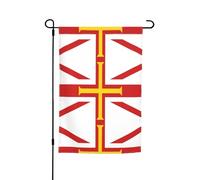 Bandiera delle Isole Guernsey, bandiere da giardino - Bandiera estiva bifacciale per esterni, perfetta come decorazione stagionale. Bandiera da giardino 12x18 pollici.