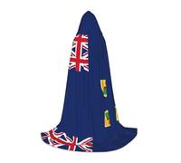 Bandiera delle Isole Turks e Caicos con cappuccio mantello per adolescenti strega vampiro Cosplay festa Halloween Natale stampato lungo mantello