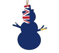 Bandiera delle isole Turks e Caicos in legno ornamenti albero di Natale a forma di pupazzo di neve 6 PCS - Decorazioni pendenti vintage per decorazioni per la casa vacanze