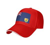Bandiera delle Isole Turks e Caicos Stampa Taglia Regolabile Sandwich Baseball Cap Traspirante Unisex Casual Cappello Uso quotidiano Sport, Rosso, Taglia unica