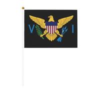Bandiera delle Isole Vergini americane, bandiera sventolante a mano su entrambi i lati, 5,5x8,2 pollici, bandiera portatile