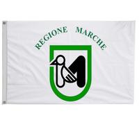 Bandiera delle Marche con occhielli - fatta a mano nel Regno Unito