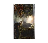 Bandiera delle montagne e dei fiumi. Bandiera decorativa per esterni 0,9 x 1,5 m, striscione verticale in poliestere. Adatto per l'uso come decorazione esterna