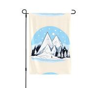 Bandiera delle montagne innevate. Adatta per interni ed esterni, perfetta per casa, giardino, eventi e manifestazioni patriottiche.
