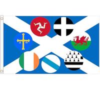 Bandiera delle nazioni celtiche, 1,5 x 0,9 m, celti, manx, irlandese, gallese, scozzese, cornish FlagSuperstore