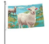Bandiera delle pecore 2x3 Ft Stampa su entrambi i lati Bandiera da giardino Bandiere di benvenuto per esterni Bandiera della casa Bandiera all'aperto Banner Segni per interni Yard Decorazione per le