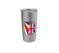 Bandiera delle Seychelles Regno Unito Seychelles Patrimonio Britannico Bicchiere termico in acciaio inox doppia parete