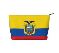 Bandiera dell'Ecuador Chiusura a Cerniera Borsa Trucco Corduroy Organizer Multifunzionale 22x7x17cm per Viaggi Campeggio Vacanza Fitness, Nero , Taglia unica
