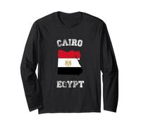 Bandiera dell'Egitto Distressed Cairo Pride Maglia a Manica