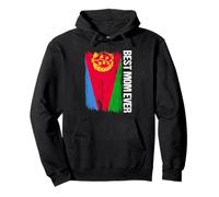 Bandiera dell'Eritrea con Scritta Best Mom Ever Felpa con Cappuccio