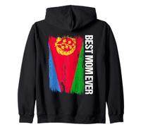 Bandiera dell'Eritrea con Scritta Best Mom Ever Felpa con Cappuccio
