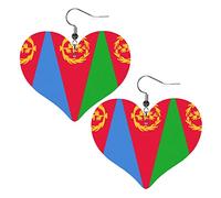 Bandiera Dell'Eritrea Donna Orecchini Ecopelle Orecchino Goccia Pendenti