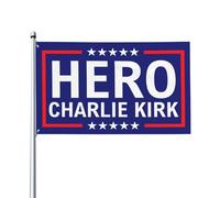 Bandiera dell'eroe Charlie Kirk 3x5 Riposa in pace, striscione per interni, esterni, prato, cortile, giardino, decorazione FL72