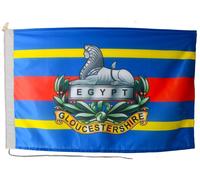 Bandiera dell'esercito del reggimento Gloucestershire con corda e levetta - L...