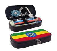 Bandiera dell'Etiopia Astuccio in Pelle Cancelleria Portatile Multifunzionale Sacchetto di Immagazzinaggio Forniture Accademia