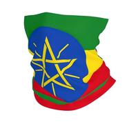 Bandiera Dell'Etiopia Stampa Sci Copertura Fredda Sciarpa Per Gli Uomini Donne, Scaldacollo Ghetta Per Sci Corsa