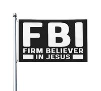 Bandiera dell'FBI Credente in Gesù 3x5 Bandiera da parete per esterni su entrambi i lati per prato 9,1 x 1,5 m, Arazzo dell'FBI Credente in Gesù per camera da letto