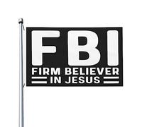 Bandiera dell'FBI Credente in Gesù Bandiera vintage su due lati Banner esterno per feste 9,1 x 1,5 m, Arazzo dell'FBI Credente in Gesù per ufficio